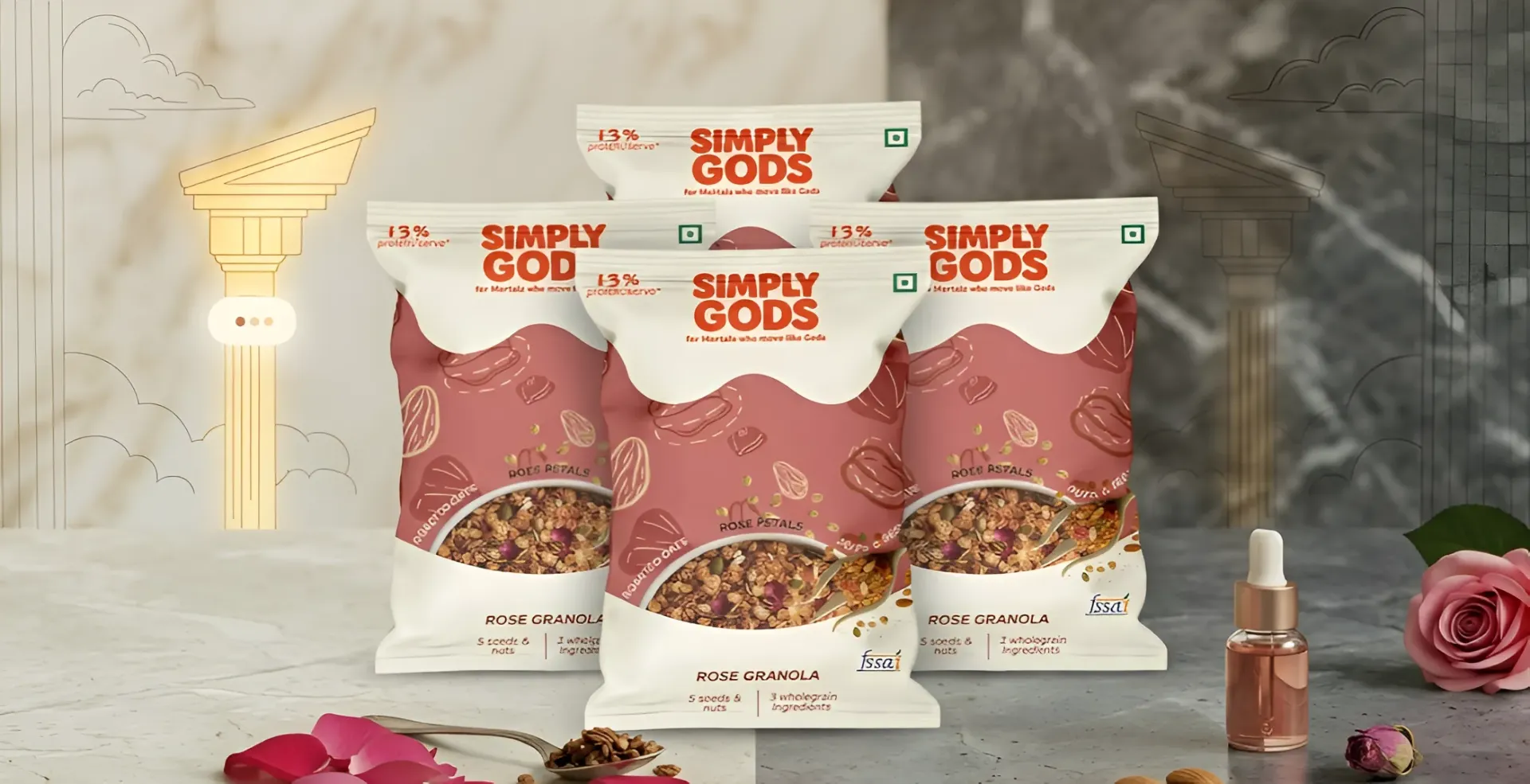 Rose Granola 50g X 4 Pack